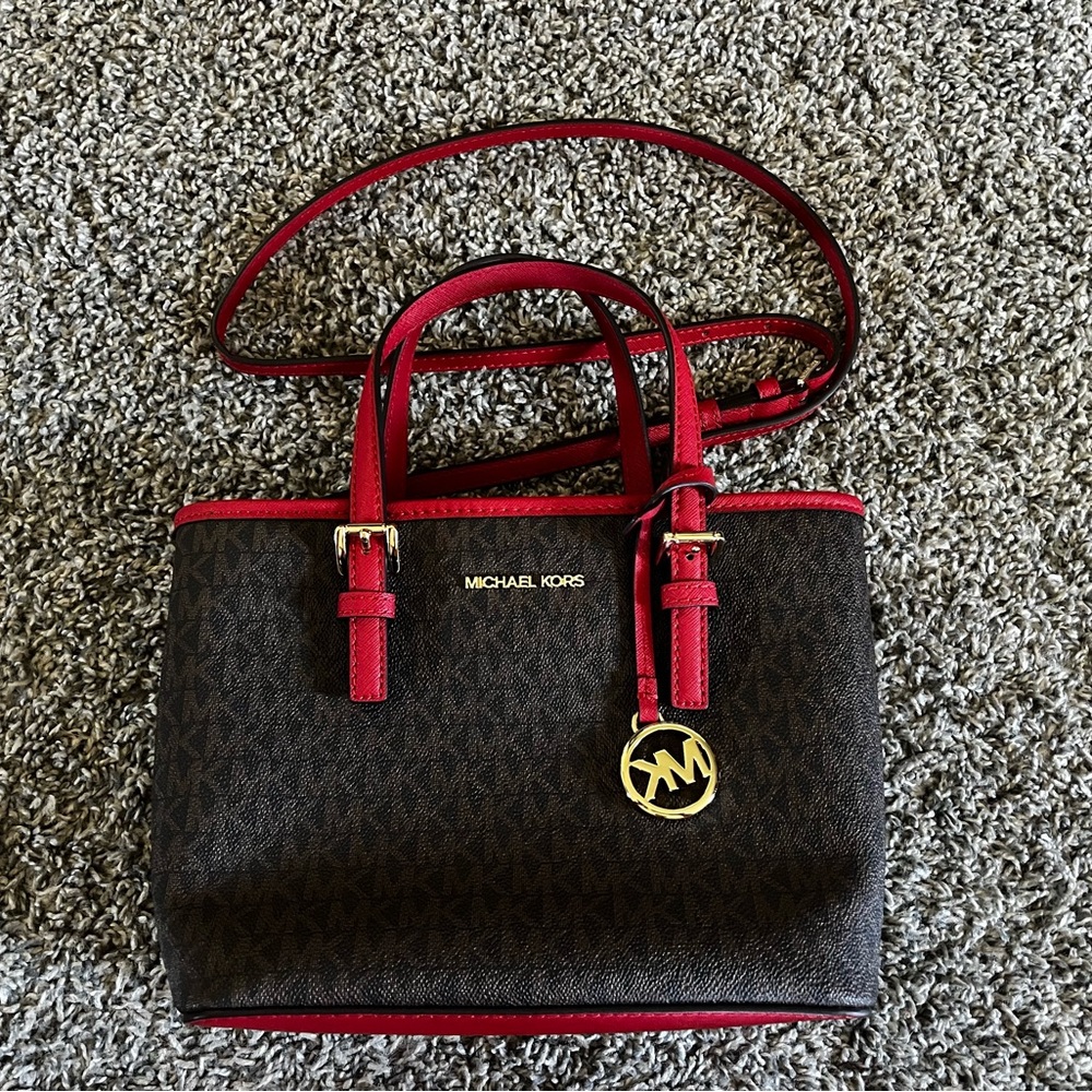 Michael Kors Jet Set Travel Extra-Small Logo Top-Zip Tote Bag